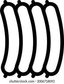 Ribs Outline Vector Icon Design
