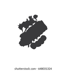 Ribs plate icon, vector illustration design. Food collection.