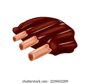 ribs pork bbq icon isolated