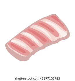 Ribs raw. Vector color vector illustration. Icon isolated on white background for poster, menus, brochure, web.