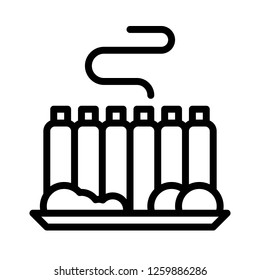 Ribs vector, Chirstmas menu line design icon, editable outline 