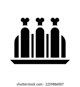 Ribs vector, Chirstmas menu solid design icon 