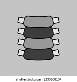 Ribs vector grayscale icon food meat. Barbecue and bbq grill sign. Graph symbol for cooking web site and apps design, logo, app, UI