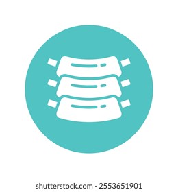 Ribs vector gylph Circle Icon. Eps 10 file