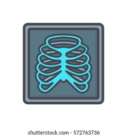 Vector Illustration Chest Xray Image Lung Stock Vector (Royalty Free ...