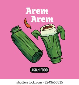 rice arem arem vector design, asian snack