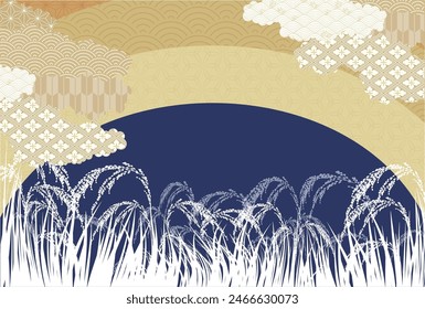 Rice Autumn Countryside Japanese Pattern Background