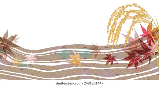 Rice Autumn Countryside Landscape Background