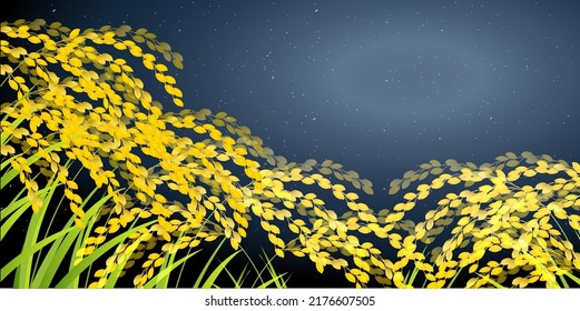 Reis Herbst, goldener Hintergrund