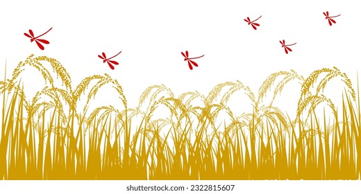 rice rice autumn landscape background