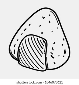 Rice ball doodle vector icon. Drawing sketch illustration hand drawn line.