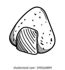 Reiskugel-Doodle-Vektorsymbol. Zeichnen Skizze Illustration handgezeichnet Linie.