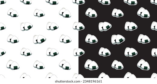 rice ball food pattern seamless repeating best for fabric print and wrap flat 2d vector illustration.