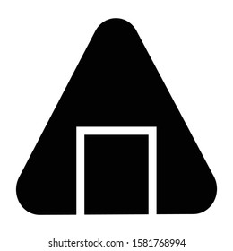 rice ball icon glyph vector design