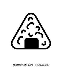Rice ball icon. Japanese Rice Ball Foods Icon. Black icon. Vector illustration.