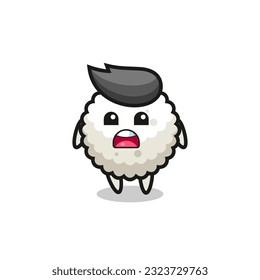 rice ball illustration with apologizing expression, saying I am sorry , cute style design for t shirt, sticker, logo element
