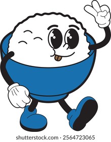 RICE BALL MASCOT VINTAGE CARTOON RETRO