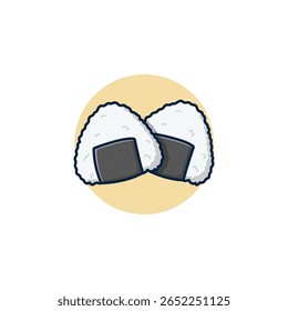 Ilustração do vetor da bola de arroz. Design Japonês de Conceito Alimentar