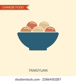 Rice Balls Tangyuan Design Chinese New Year Icon. Flat icon