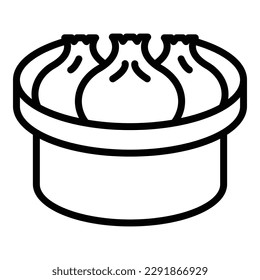 Rice baozi icon outline vector. Chinese food. Asian steam