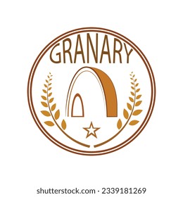 rice barn illustration vector, can be used for dsigen logo sticker emblem label