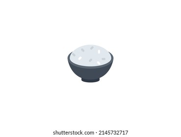 Rice bawl Vector Isolated Emoticon. Rice bawl Icon