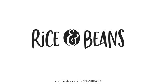 Rice and Beans Vector Text Typography Illustration Background