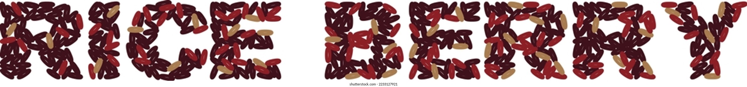 rice berry letters, wheat letter design