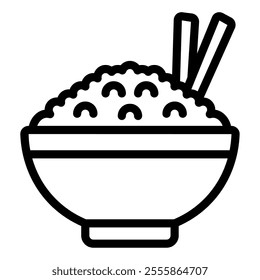 Rice Bowl Asian Food icon illustration