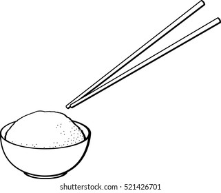 rice bowl with chopsticks