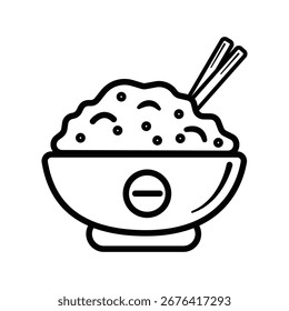 Tigela de Arroz com Chopsticks Vetor de ilustração