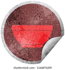 Rice bowl circular peeling sticker vector illustration