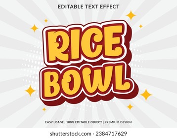 rice bowl editable text effect template use for business logo and brand