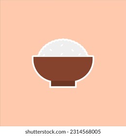 rice bowl flat design vector illustration