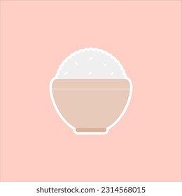 rice bowl flat design vector illustration
