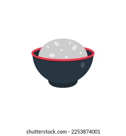 Rice bowl flat icons. Vector illustration. Isolated icon suitable for web, infographics, interface and apps.