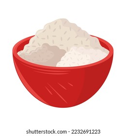 rice in bowl food icon isolated