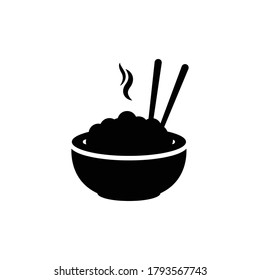 Rice And Bowl Food Icon Vector