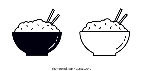 Rice bowl food restaurant icon