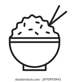 Rice Bowl Graphic Showcasing Staple Food in Various Culinary Traditions