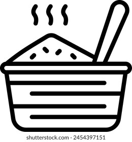 Rice Bowl Icon. Rice bowl and chopstick icon