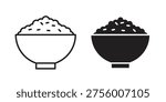 Rice bowl icon. filled flat sign for mobile concept. glyph and line symbols