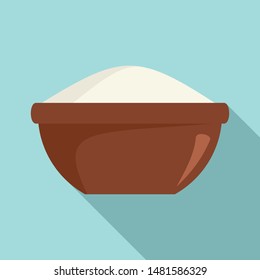 Rice bowl icon. Flat illustration of rice bowl vector icon for web design