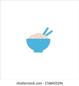 rice bowl icon flat vector logo design trendy illustration signage symbol graphic simple