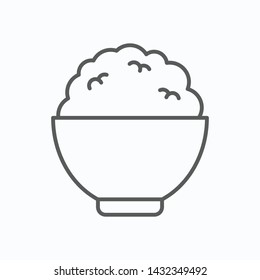 rice bowl icon, food vector