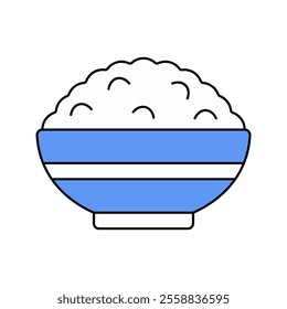 Rice Bowl Icon Illustration perfect for designs with a fast food theme