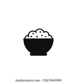 Rice bowl icon isolated on white background
