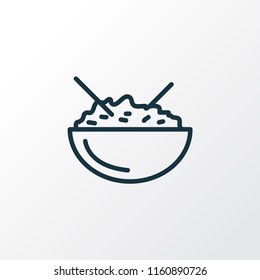 Rice bowl icon line symbol. Premium quality isolated japan food element in trendy style.