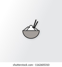 Rice bowl icon line symbol. Premium quality isolated japan food element in trendy flat style.