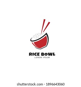 Rice Bowl icon logo concept vector design template